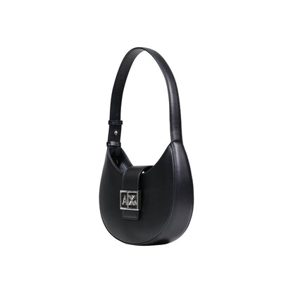 Armani Exchange Bolso De Hombro Poliéster Negro Cierre Solapa