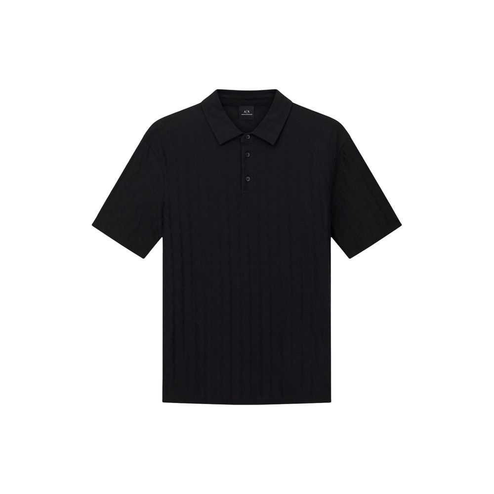 Armani Exchange Black Cotton Polo Basic Casual Wear