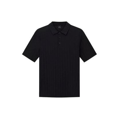 Armani Exchange Black Cotton Polo Basic Casual Wear