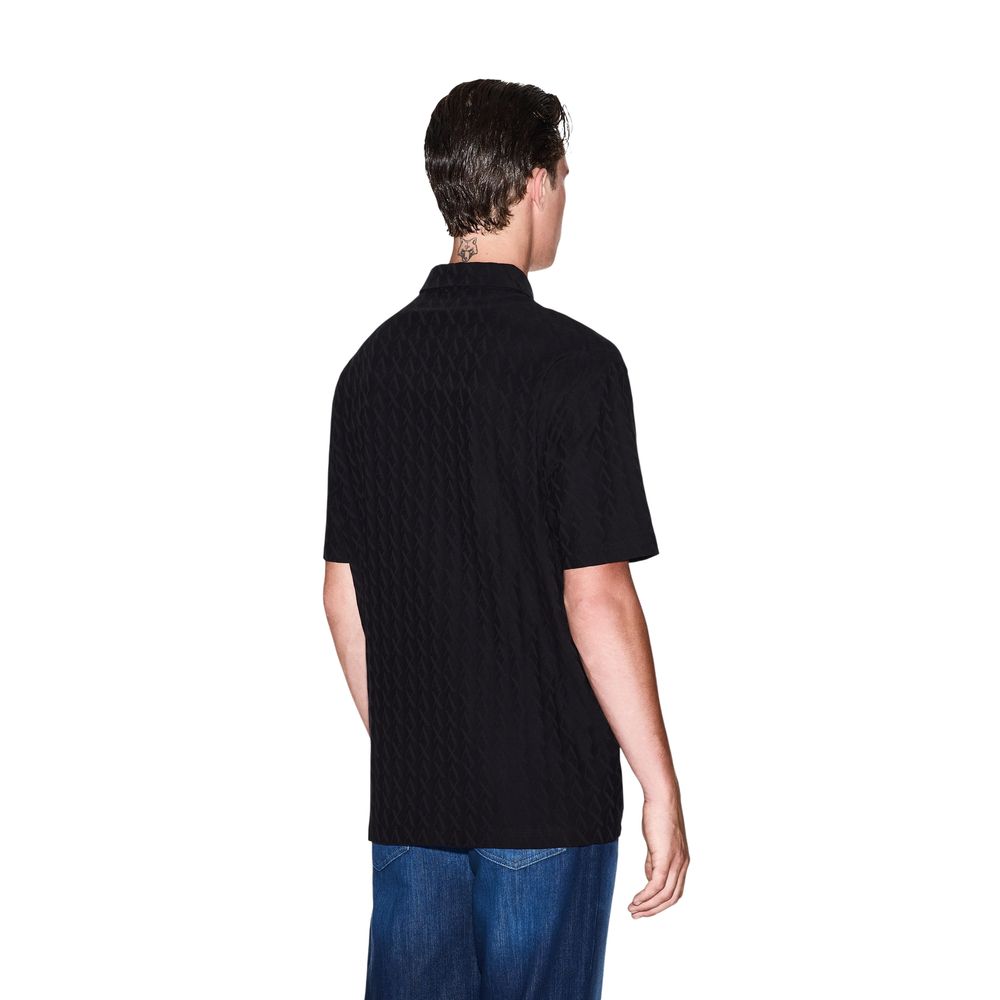 Armani Exchange Black Cotton Polo Basic Casual Wear
