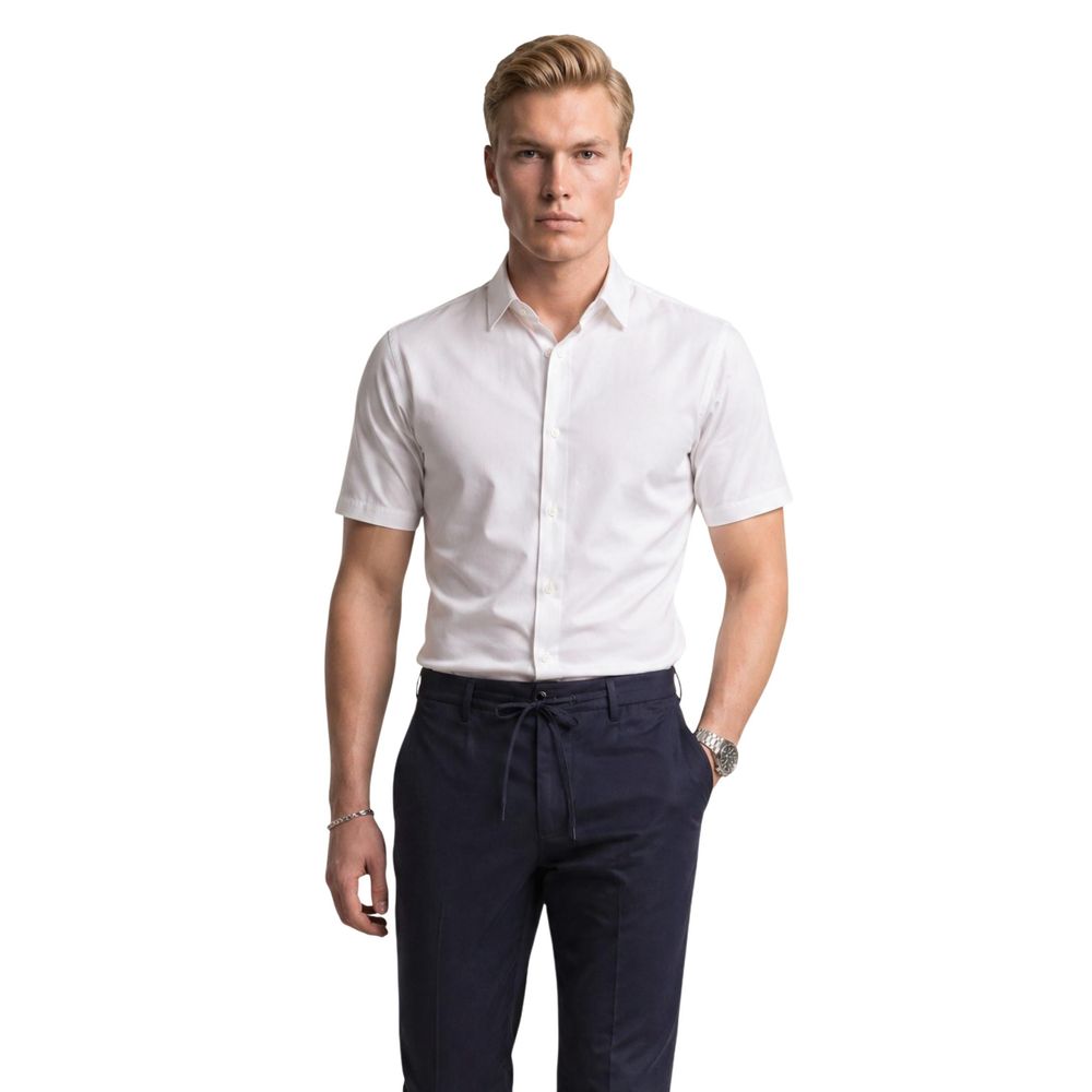 Armani Exchange Short Sleeve White Polyamide Shirt