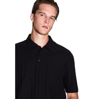 Armani Exchange Black Cotton Polo Basic Casual Wear