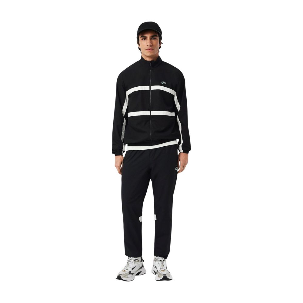 Chándal Deportivo Lacoste De Poliéster Negro Y Blanco