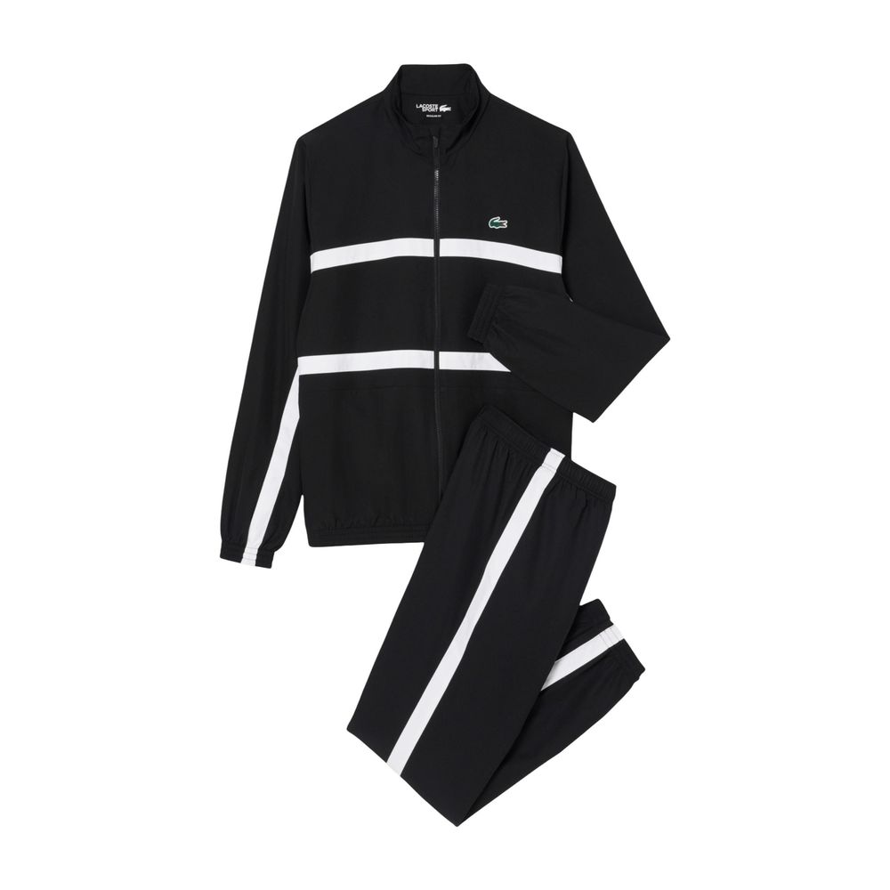 Chándal Deportivo Lacoste De Poliéster Negro Y Blanco