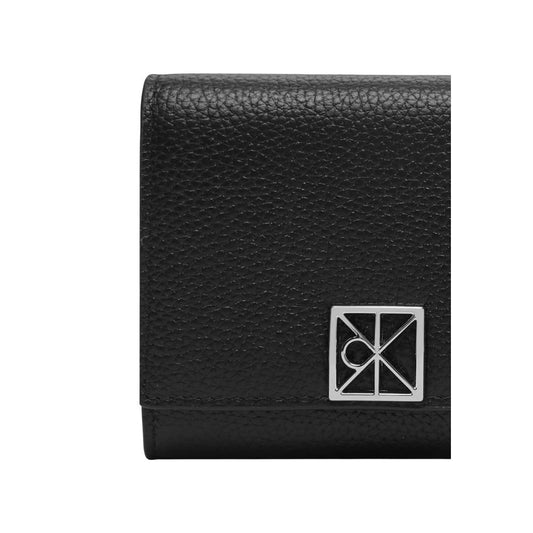 Cartera De Piel Negro Calvin Klein Forma Compacta Y Practica