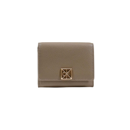 Cartera De Piel Beige Calvin Klein