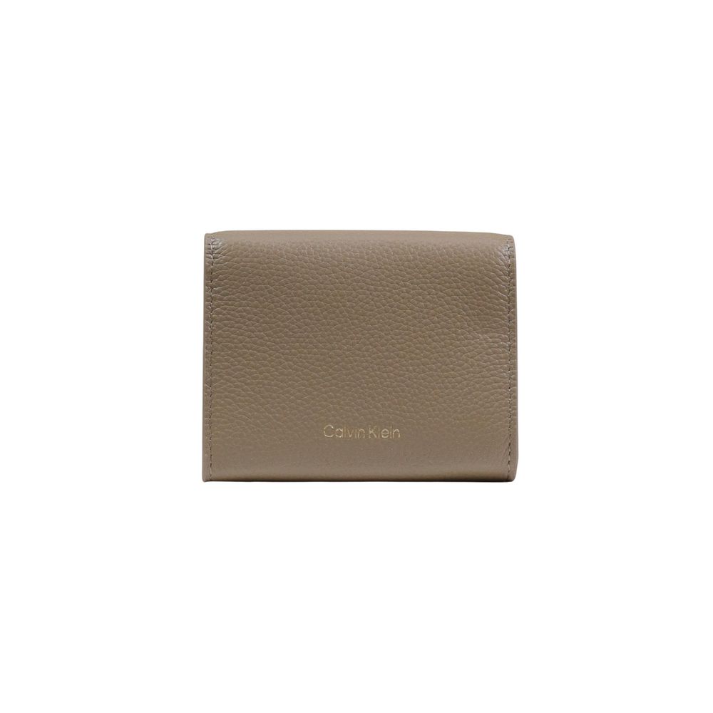 Cartera De Piel Beige Calvin Klein