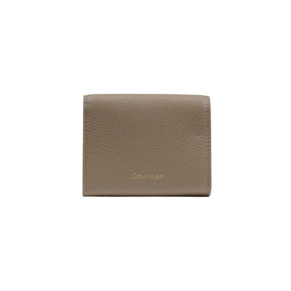 Cartera De Piel Beige Calvin Klein