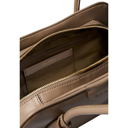 Bolso Calvin Klein De Polietileno Beige Con Organizador Interno Ref Lv04f3369