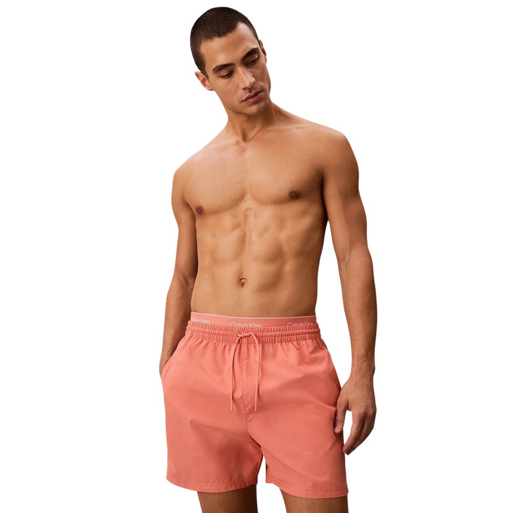 Calvin Klein Jeans Shorts De Natación Poliéster Reciclado Naranja