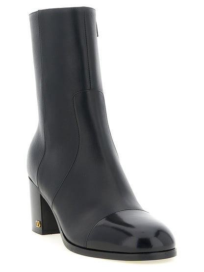Valentino Garavani Black Calfskin Ankle Boots