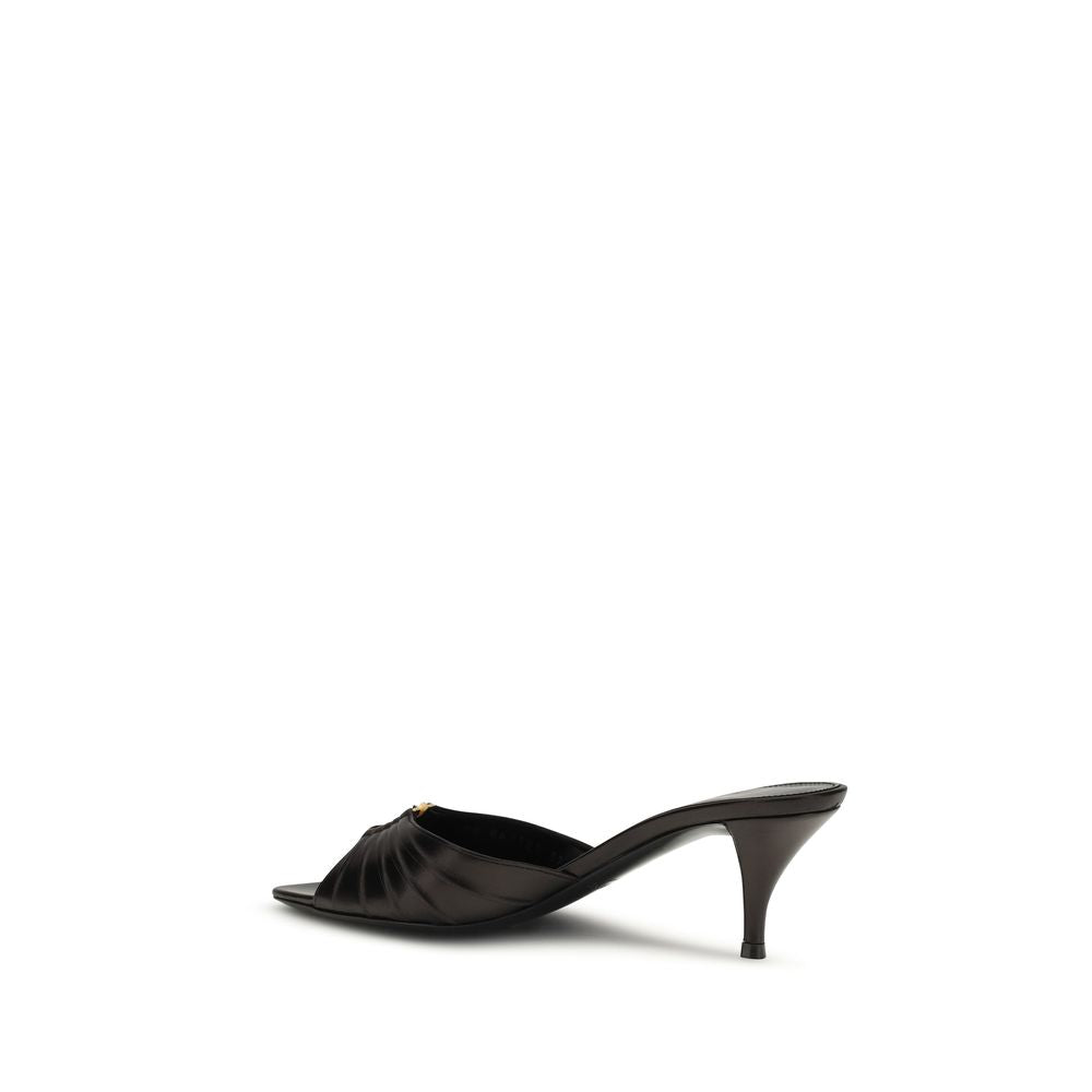 Sandales Saint Laurent Bos Taurus - Cuir de Veau Noir