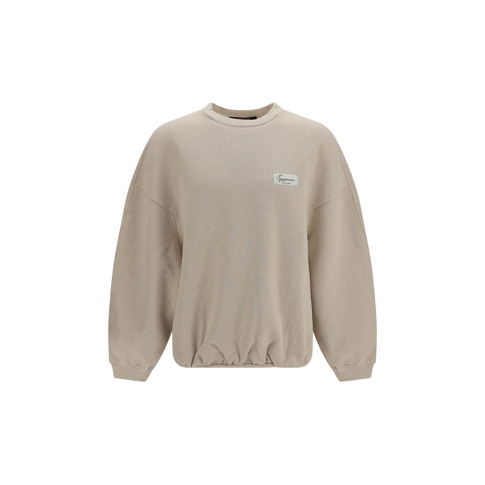 Sweat-shirt en coton beige Jacquemus