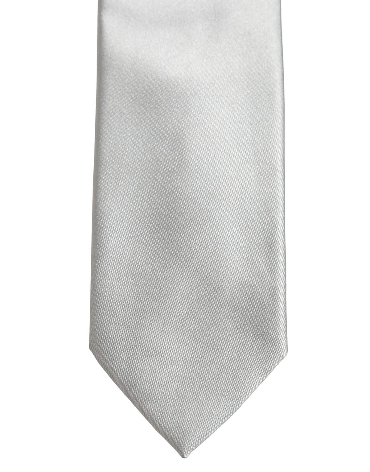 Cravate pour homme Dolce & Gabbana en satin gris 100 % soie, réglable et à nouer
