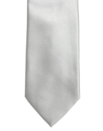 Cravate pour homme Dolce & Gabbana en satin gris 100 % soie, réglable et à nouer