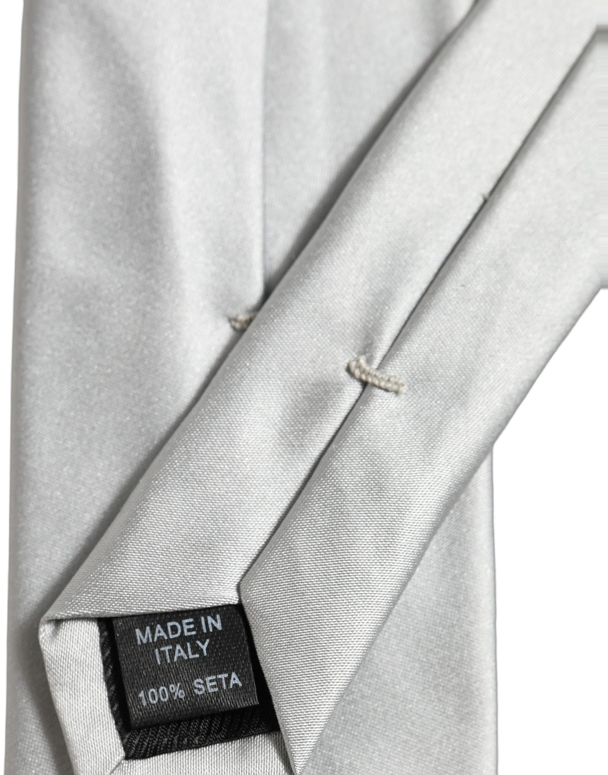 Cravate pour homme Dolce & Gabbana en satin gris 100 % soie, réglable et à nouer