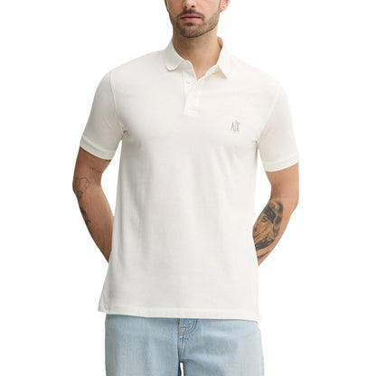 Armani Exchange White Cotton Polo Shirt