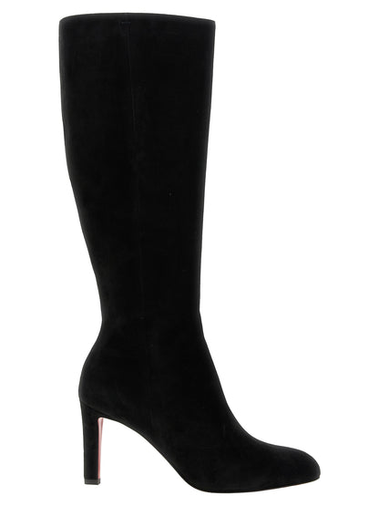 Christian Louboutin Black Calfskin Over The Knee
