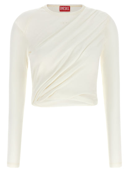 Diesel White Cotton Long Sleeve T-Shirt