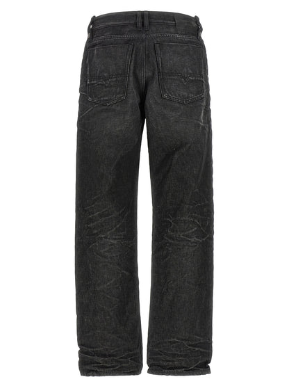 Diesel Gray Cotton Straight-Leg Jeans