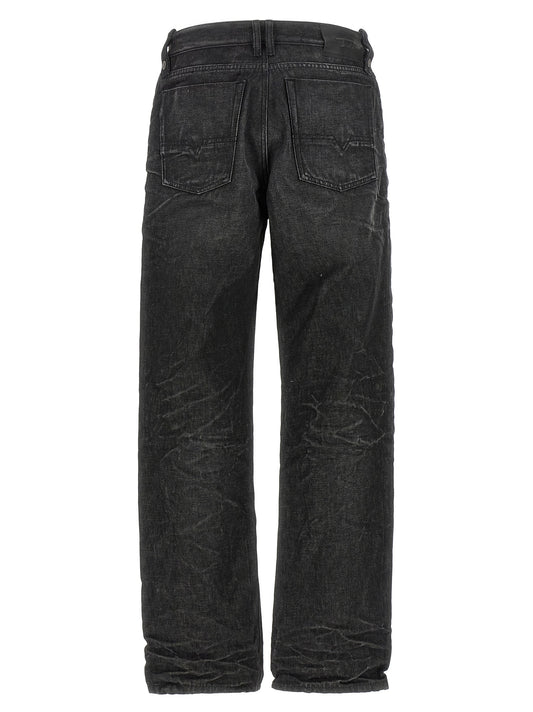 Diesel Gray Cotton Straight-Leg Jeans
