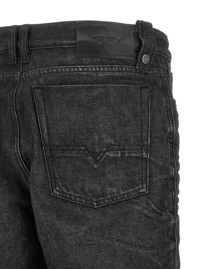 Diesel Gray Cotton Straight-Leg Jeans