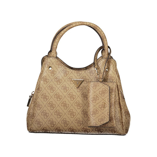 Sac Guess Jeans Beige en Polyuréthane pour Femme Avec Bandoulière Amovible Et Compartiments