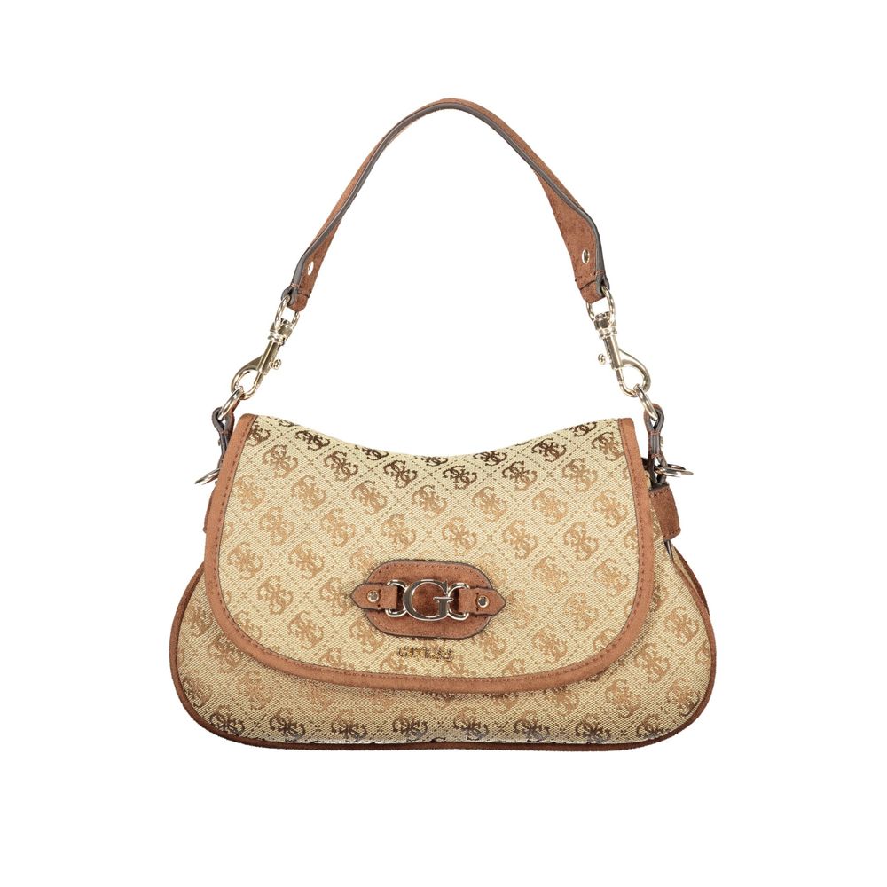 Sac Guess Jeans beige en polyester pour femme avec bandoulière réglable