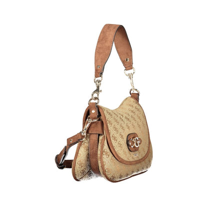 Sac Guess Jeans beige en polyester pour femme avec bandoulière réglable