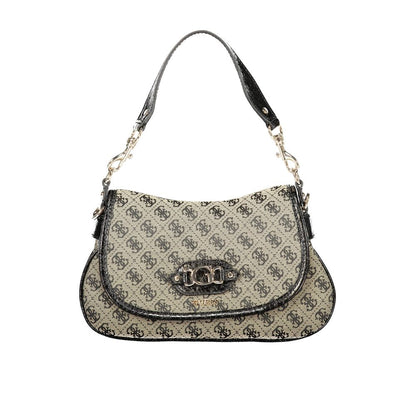 Sac Guess Jeans Nero en polyester pour femme avec bandoulière réglable et amovible