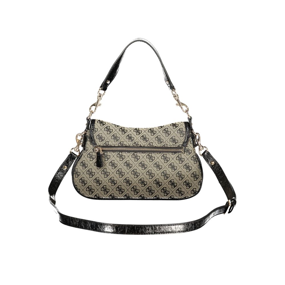 Sac Guess Jeans Nero en polyester pour femme avec bandoulière réglable et amovible