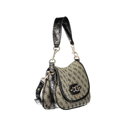 Sac Guess Jeans Nero en polyester pour femme avec bandoulière réglable et amovible