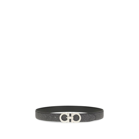 Ferragamo Black Calf Leather Bos Taurus Regular Belt