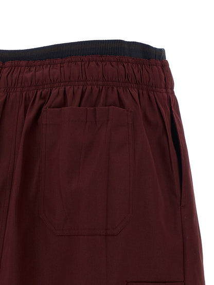 Prada Bordeaux Polyester Midi Skirt