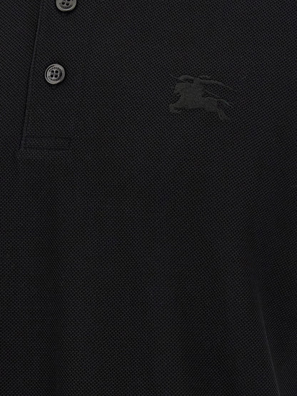 Burberry Black Cotton Polo Shirt