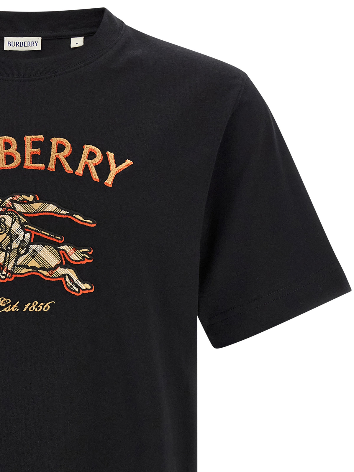 T-shirt noir en coton Burberry
