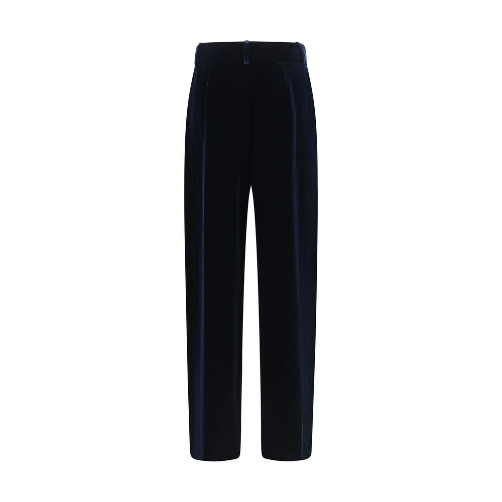 Pantalon décontracté bleu en viscose Giorgio Armani