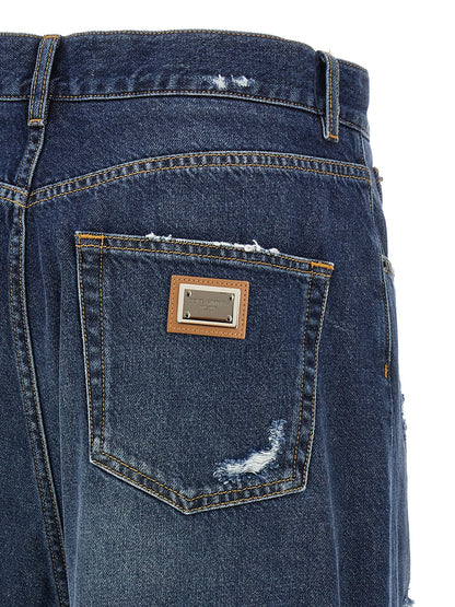 Dolce & Gabbana Jean en denim de coton bleu
