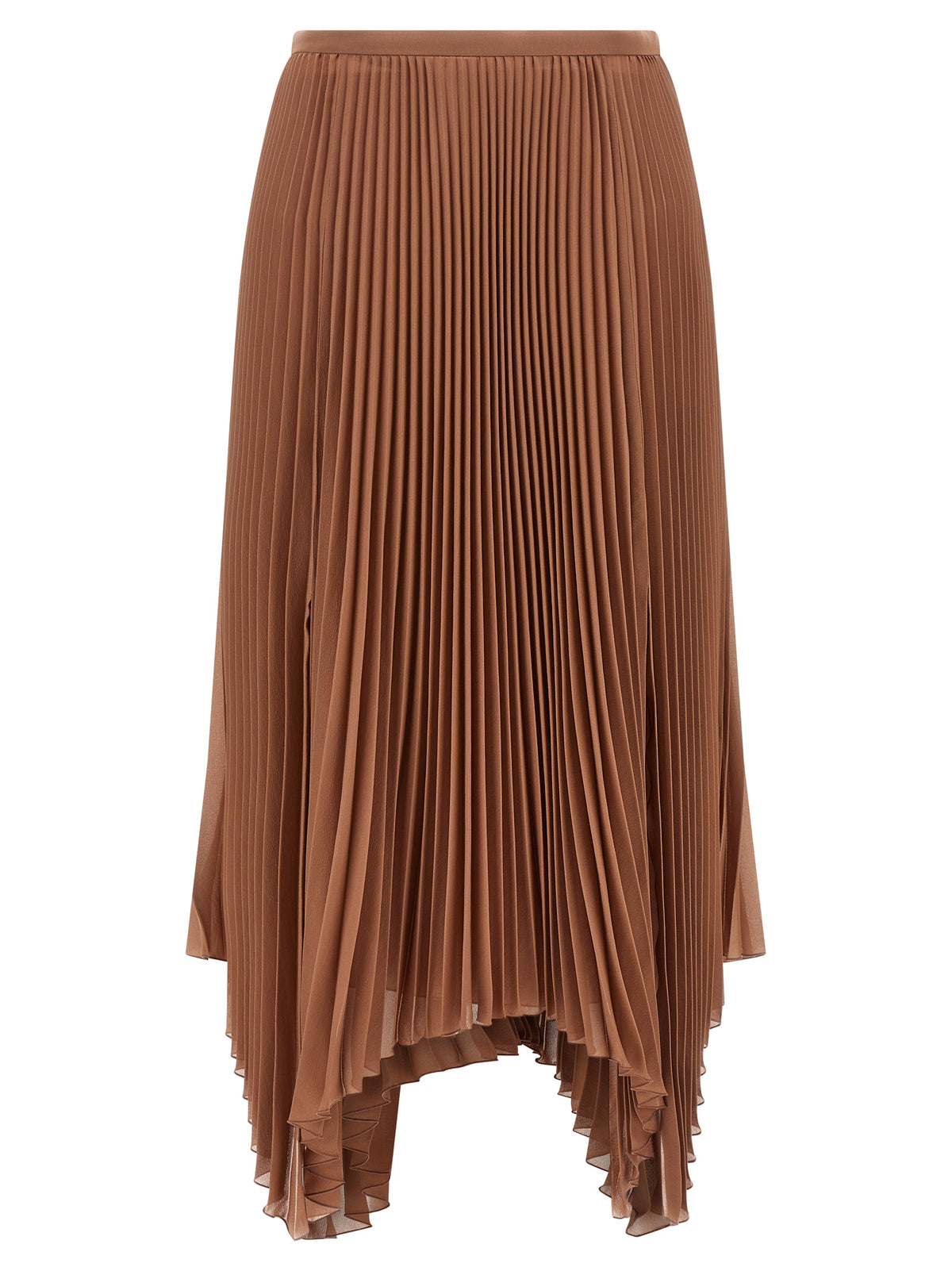 Jupe midi en soie marron Valentino Garavani