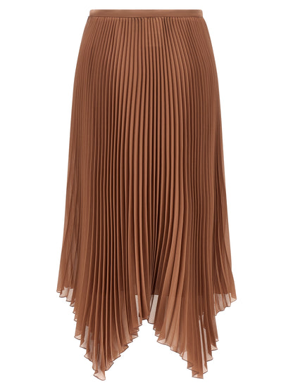 Jupe midi en soie marron Valentino Garavani