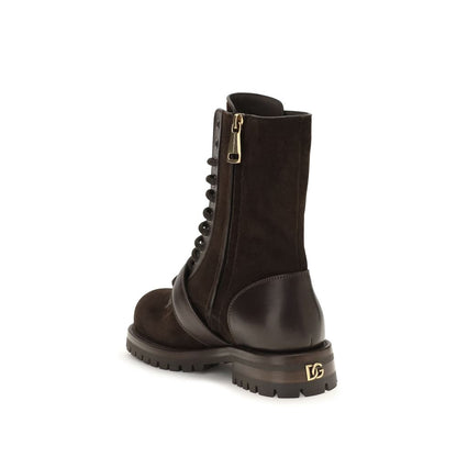 Bottines à lacets Dolce & Gabbana en cuir de veau noir Bos Taurus