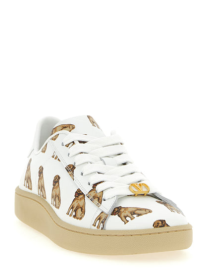 Baskets basses en cuir de veau blanc Valentino Garavani