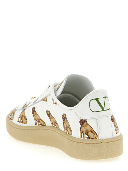 Baskets basses en cuir de veau blanc Valentino Garavani