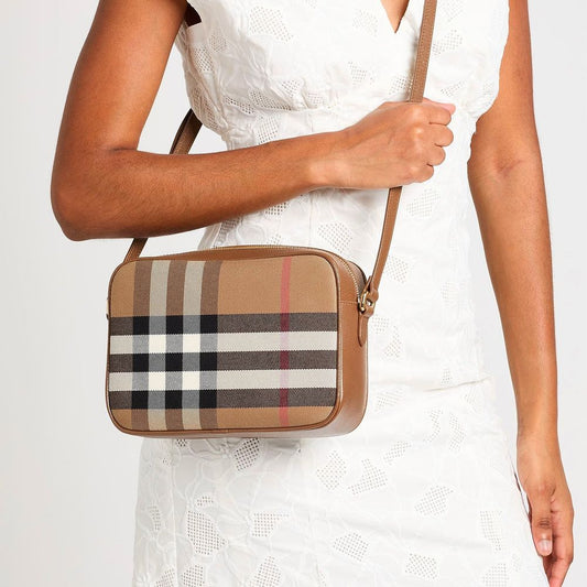 Sac à bandoulière Burberry en cuir marron