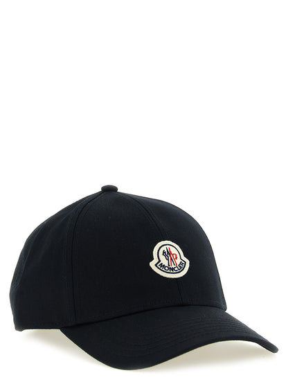 Casquette Moncler en coton noir (casquette de baseball)