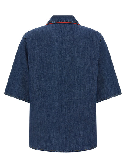 Blouse Valentino Garavani en coton bleu