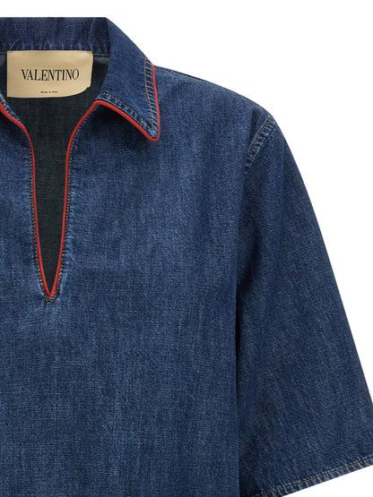Blouse Valentino Garavani en coton bleu