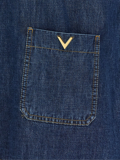 Blouse Valentino Garavani en coton bleu