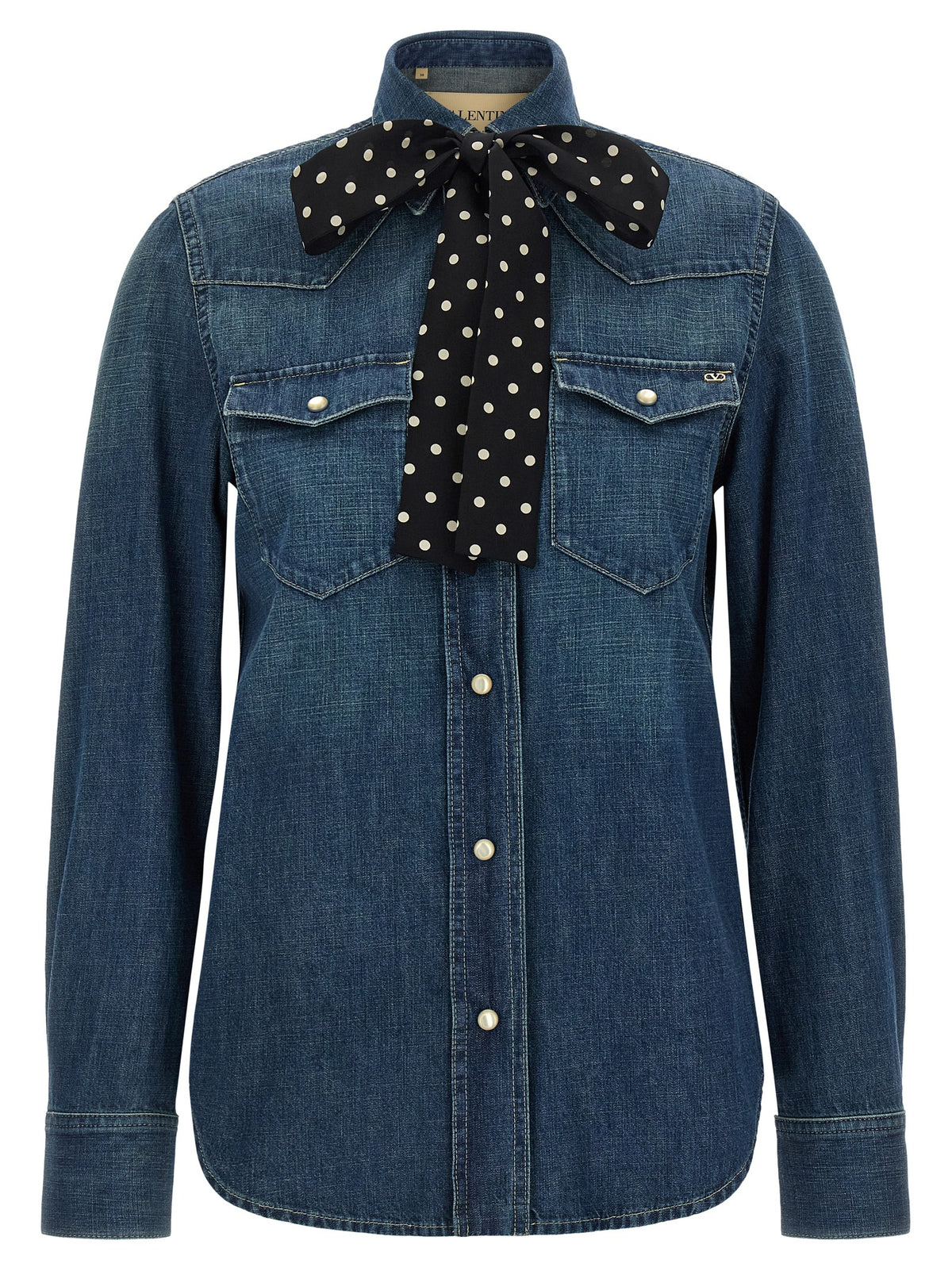 Blouse en coton bleu Valentino Garavani