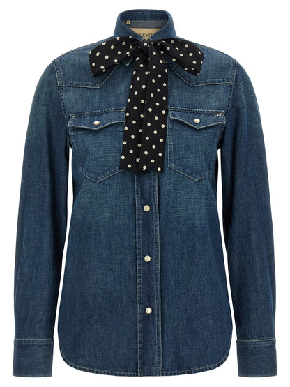 Blouse en coton bleu Valentino Garavani